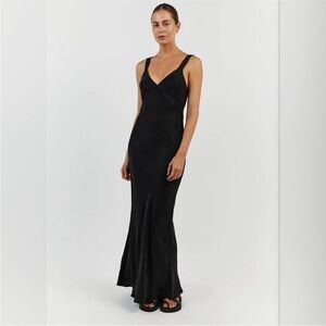 DISSH Kendall Black Midi Slip Dress